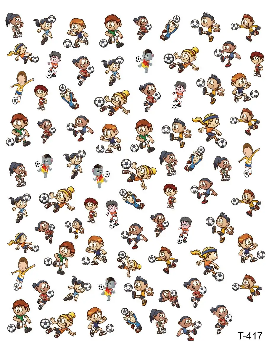 New character nail art stickers  3D football ballet nail art stickers