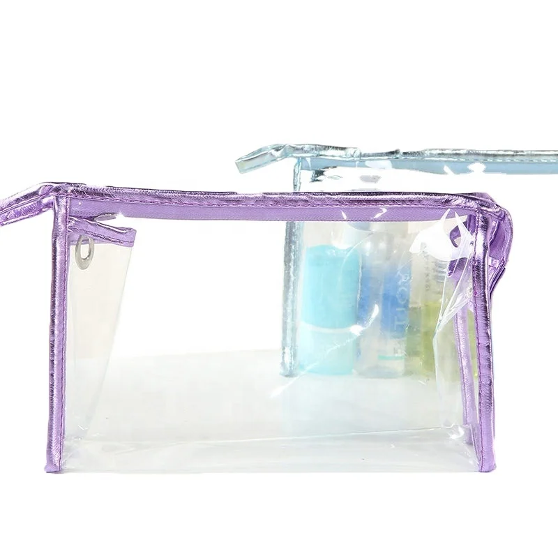 

Promotional PVC Cosmetic Bag Clear Makeup Bags Transparent with Zipper for gift with customized logo