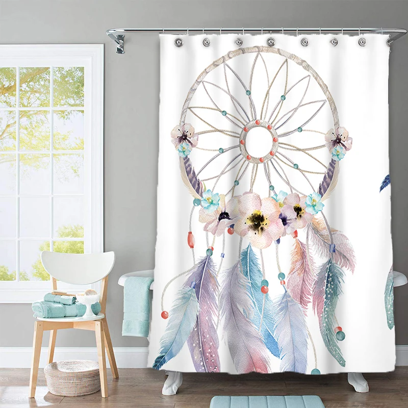 

Polyester Fabric Waterproof Shower Curtain for Bathroom