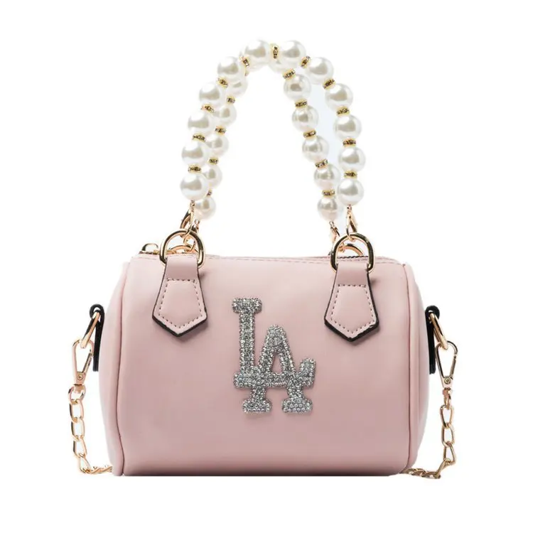 

2021 new ladies handbag letter small Boston bag ladies high quality PU material messenger bag, Customized color
