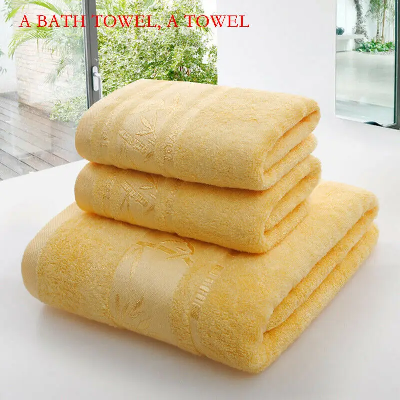 Custom Bamboo Fiber Bath Towel Set Adults Camping Shower Towels Hotel