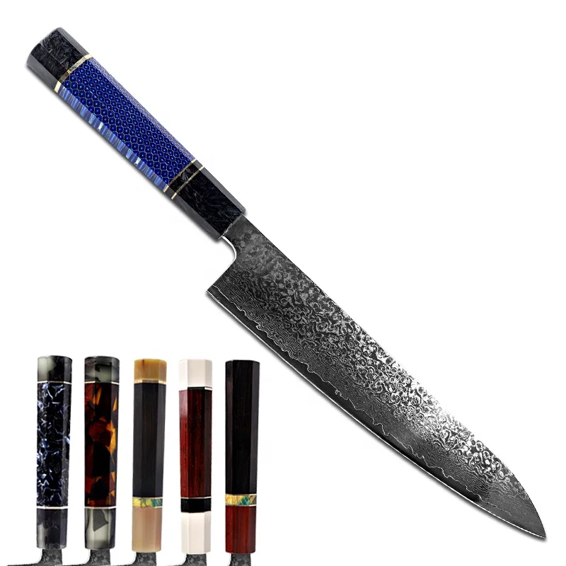 

Best VG10 damascus kitchen chef knife with aluminum honeycomb and carbon fiber handle