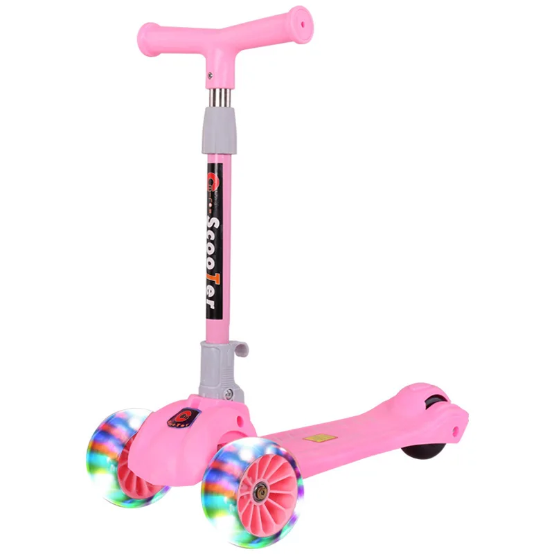 

Height adjustable fashion folding baby plastic kick scooter baby twist car 2021 Hot sale scooters, Light blue,pink