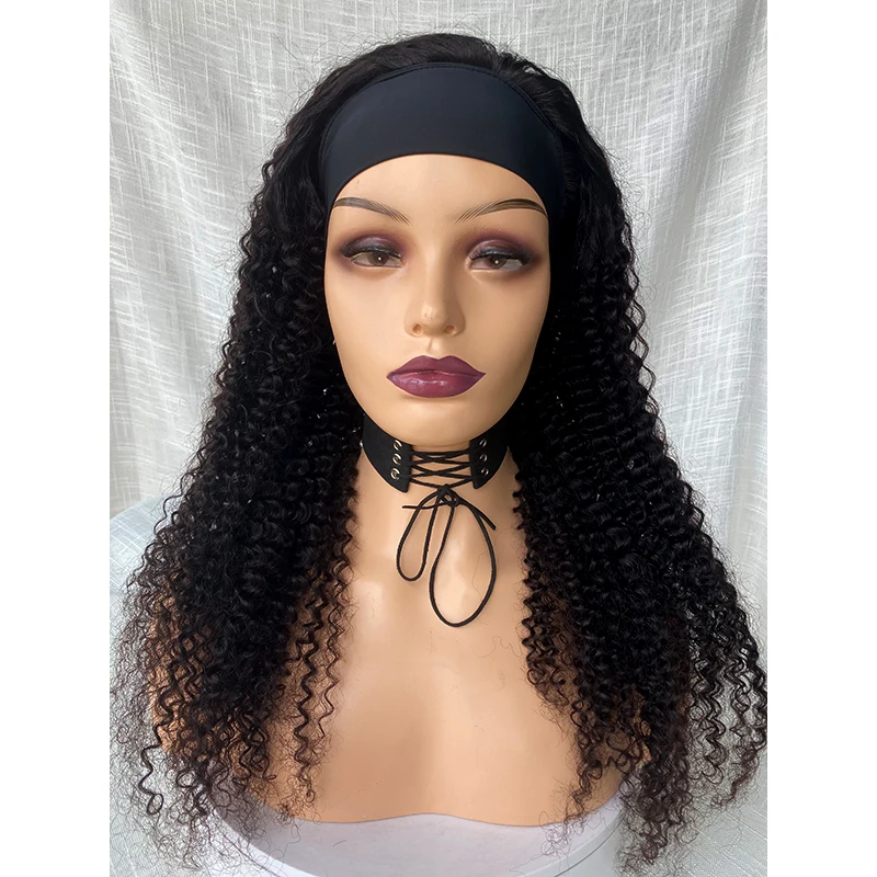 

2021 Wholesale headband Brazilian Curly Human Hair Afro Kinky Straight Raw Virgin Hair