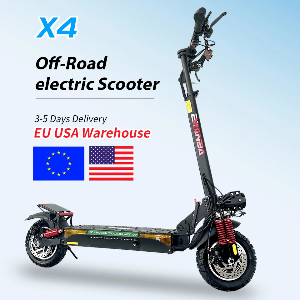 

EU Warehouse Drop Shipping 1600W Dual Motors Max Speed 50 KMH 35-degree climbing angle 60km range IP54 waterproof electric scoot