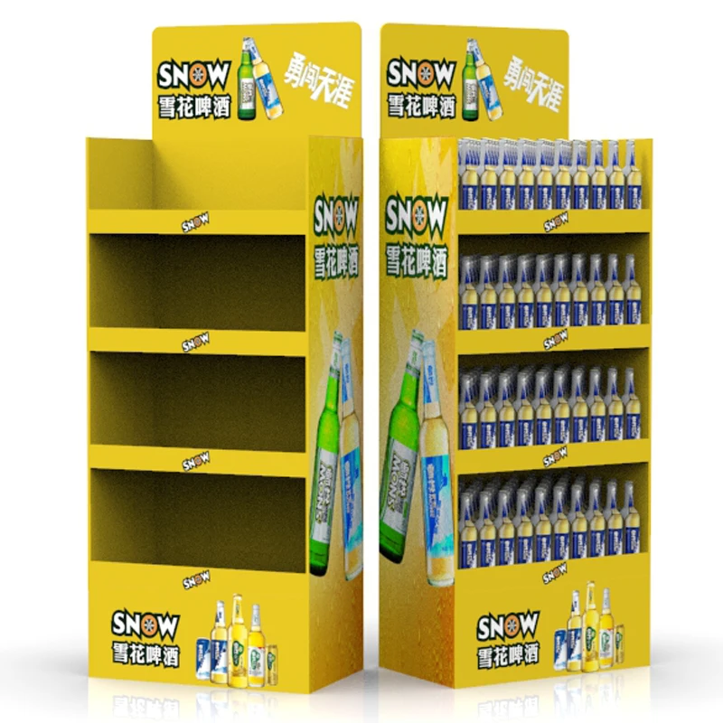 

Beverages Soft Drink Cardboard Floor Display Stand Corrugated Paper Shelf Free Standing Energy Drink Pop Up Display