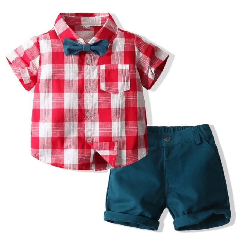 

F20168A New european style boy's shirt+pants 2 pcs clothing sets boys fashion clothes, As picture