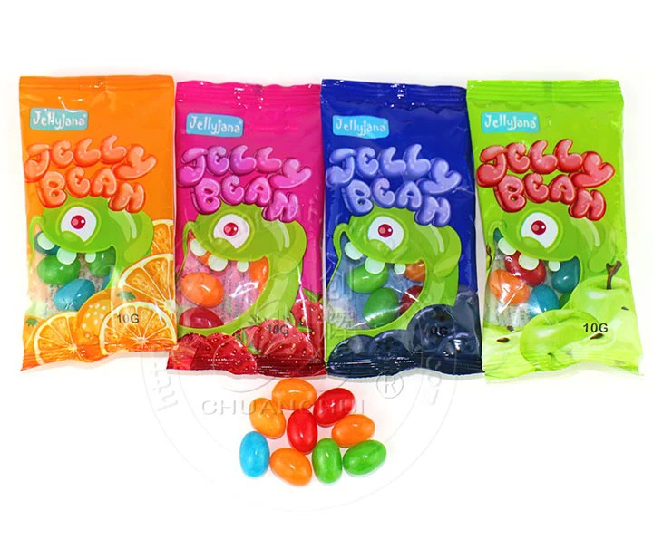 
10g colorful Jelly bean fruit flavor soft candy in bag Hanging 