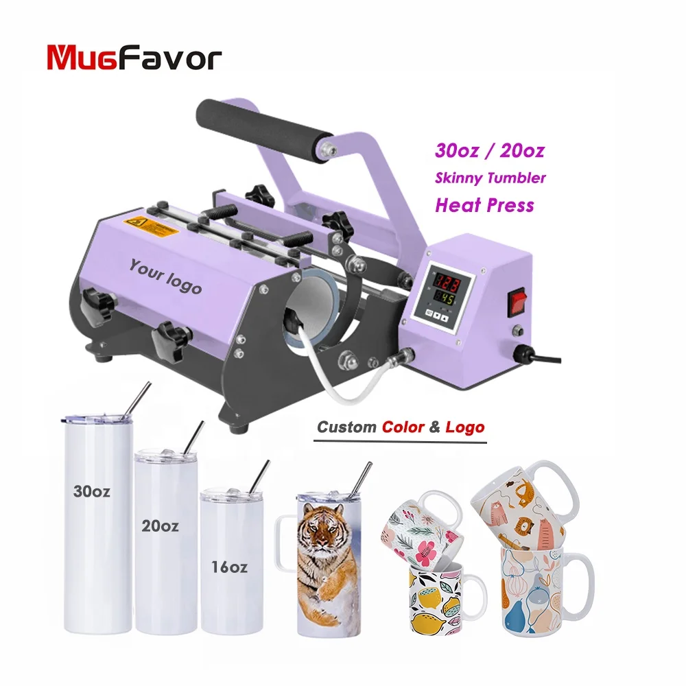 

MugFavor Digital Heat Press for Tumblers Mug printing Skinny Tumbler Heat Press Mat Machine Hot sale Tumbler mug press MP6H1-30T