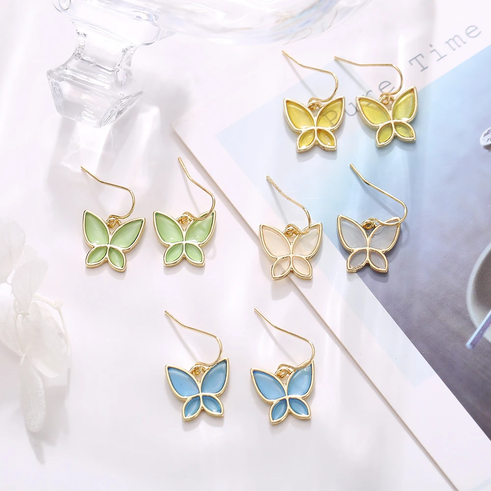 

New Fashion Design Butterfly Jewelry Colorful Acrylic Stud Earrings for Women 2021 Bohemia Small Cute Earring Jeweelry