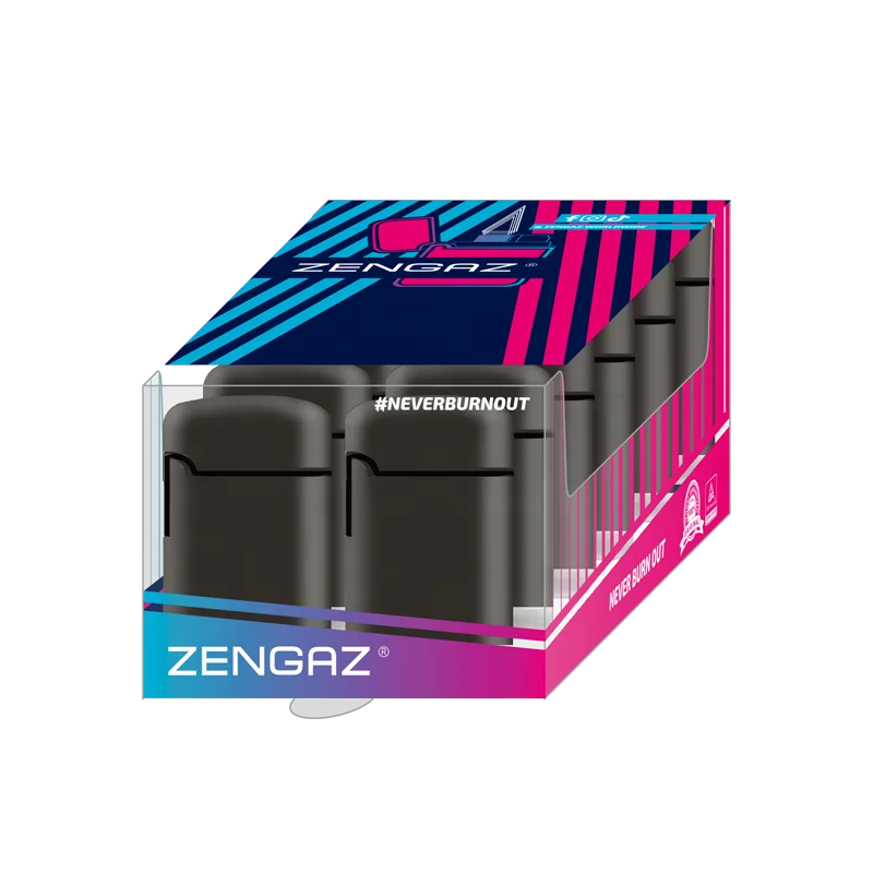 
ZENGAZ ISO9994 Piezo Ignition Windproof Gas Refill China Custom Logo Printed Jet Flame Cigarette Lighter 
