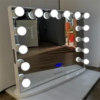 

Hollywood/Vanity/Mirror/with/Light,Table top/Wall Mouted Cosmetic Makeup Mirror Square Make-up Beauty Mirror with bluetooth