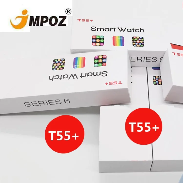 

T55+ Smart watch series 6 Spin button 1.75 inch full screen call mobile phone sync communication T500 W26 T55 smart watch