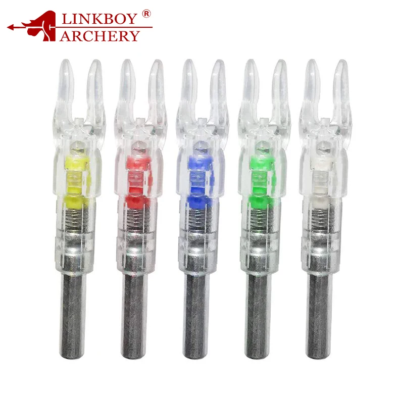 Archery Arrow LED Luminous Lighted Nocks 6.2mm/0.244inch Automatic Knocks Tail For Compound Recurve Bows/Longbow Arrow Shafts