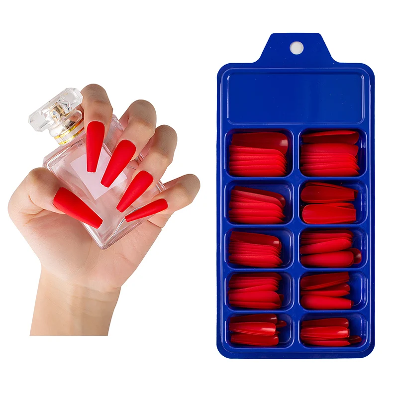 

Colorful False Fake Nails Flame Press on Nails Glossy Acrylic Nail Tips with Design for Women and Girls