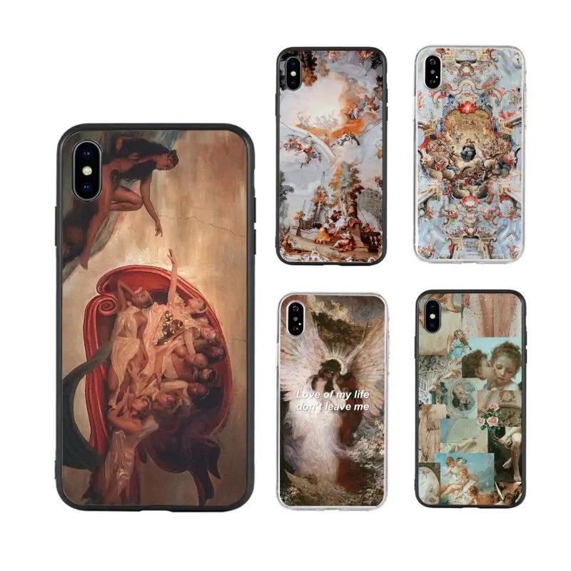 

ary pretty anglewings angel aesthetic lovely little angel Phone Case for iPhone X XR Xs Max 11 11Pro 11ProMax 12 12pro fundas, Black/transparent