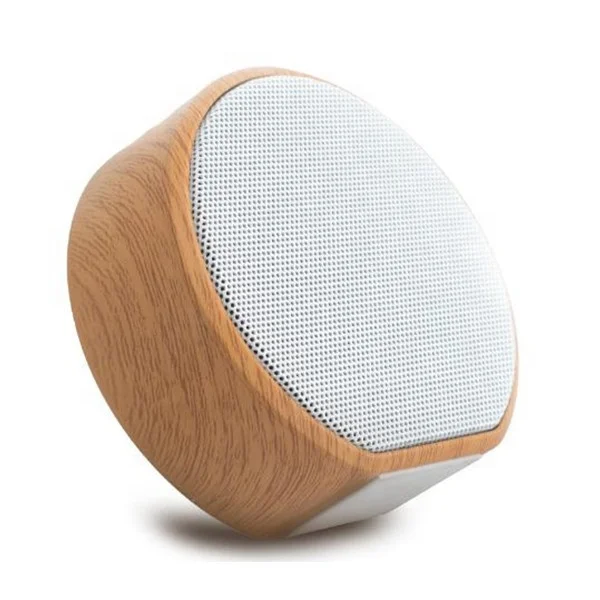 

mini round wood outdoor portable bass wireless speaker