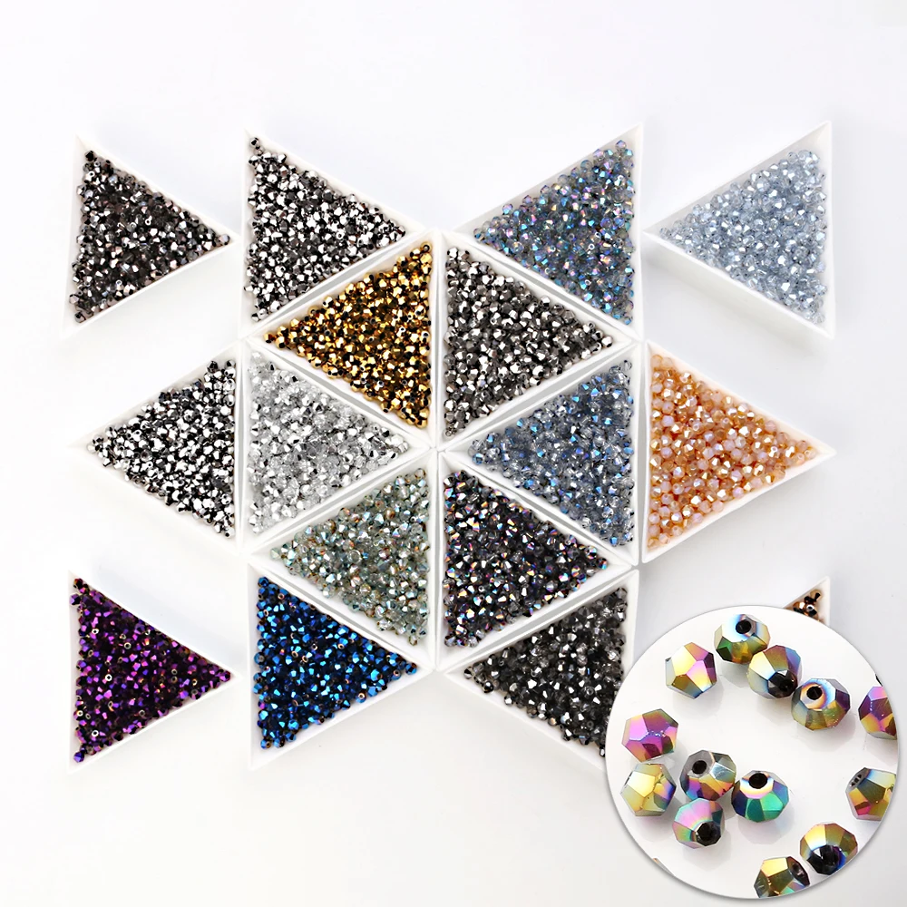 

Czech Bicone Glass Beads For Jewelry Making 4mm Top Quality Plated Crystal Loose Bead For DIY Needlework Accessories 720pcs/bag