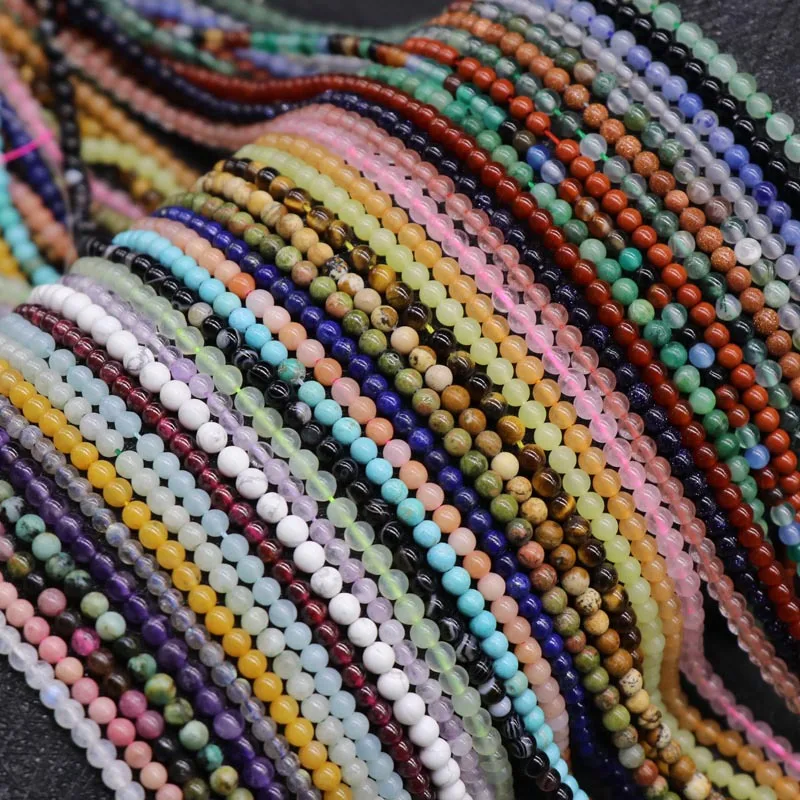 

Natural Gemstone Stone Bead String 3mm Round Strand Crystals Fit For DIY Jewelry Making Supplies