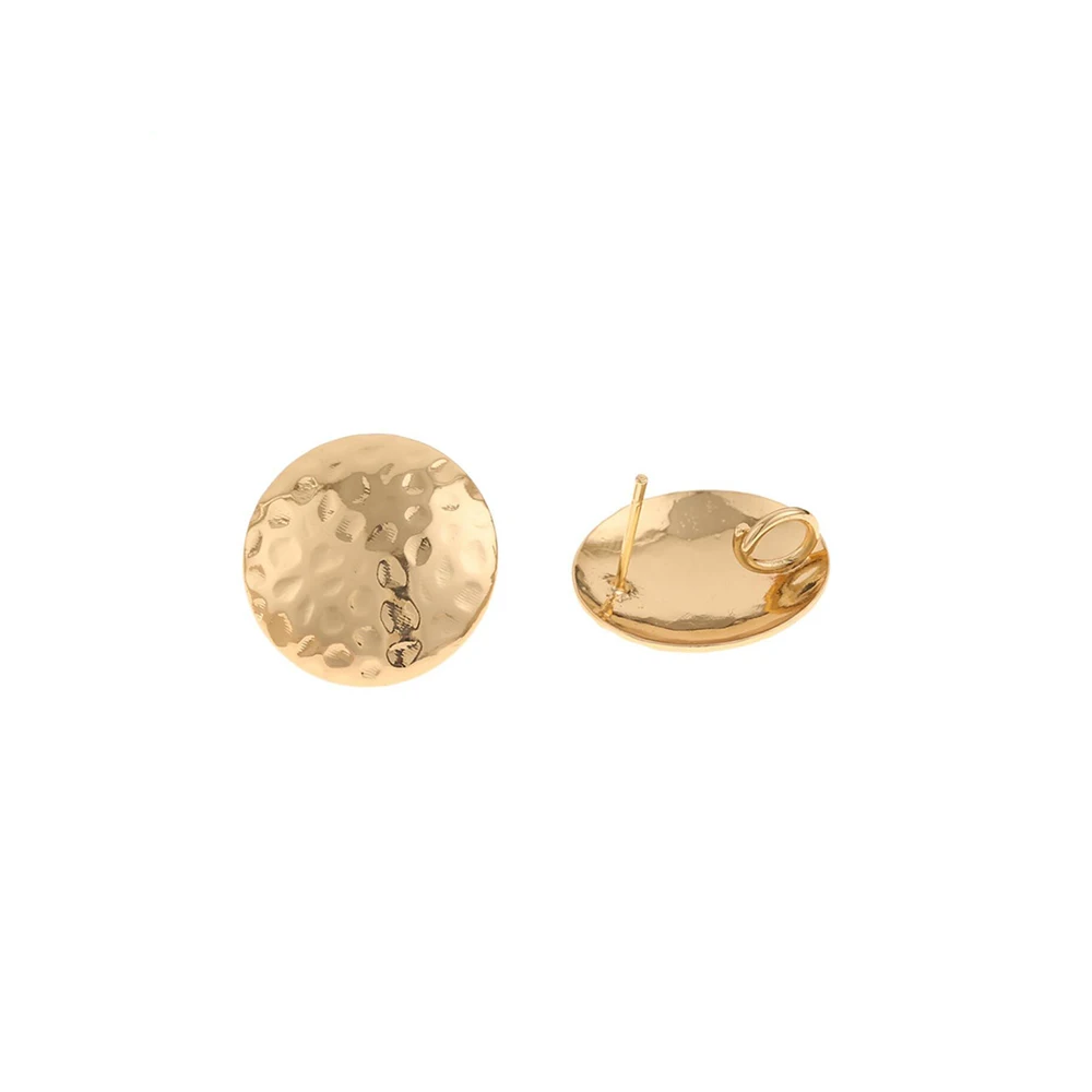

Jewelry Accessories Cordial Design 50Pcs 20*20MM Jewelry Accessories Earring Stud Genuine Gold Plating DIY Making Hand Made