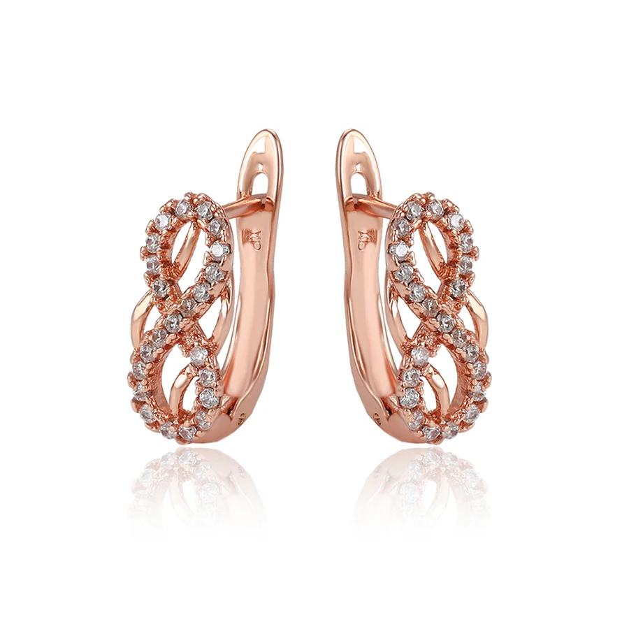 

98240 xuping elegant multi-stone earring, latest design ,rose gold plated with infinite shape earring jewelry