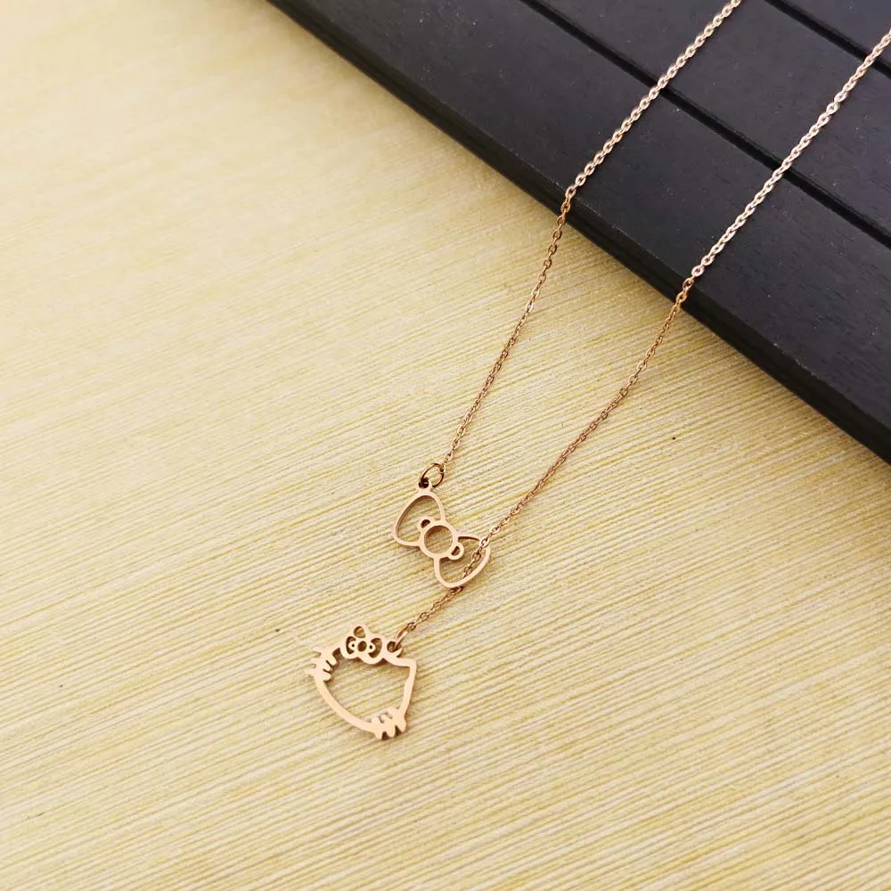

Korean fashion titanium steel stainless steel necklace net celebrity the same temperament female necklace jewelry, Red
