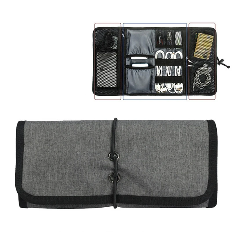 

Good quality and price roll cable storage bag organizer cable pouch storage