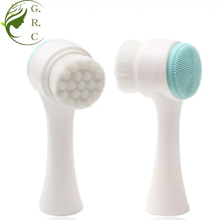 2 In 1 Green Stand Spin Spa Silicon Makeup Remove Dry Face Massag Exfoliator Foam Clean Brushes Facial Cleansing Brush With Box