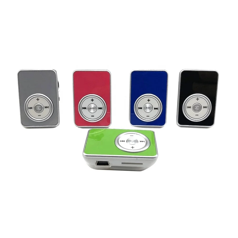 

Promotional gifts Portable sports Mini clip MP3 Music Player media Support SD TF card include Cable and earphones manual, Black green blue pink silver