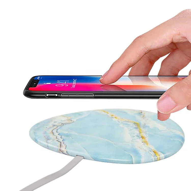 

Universal 10W Portable Mobile Phone S1 Fast Charging Pad Marble Wireless Charger, Multiple colour