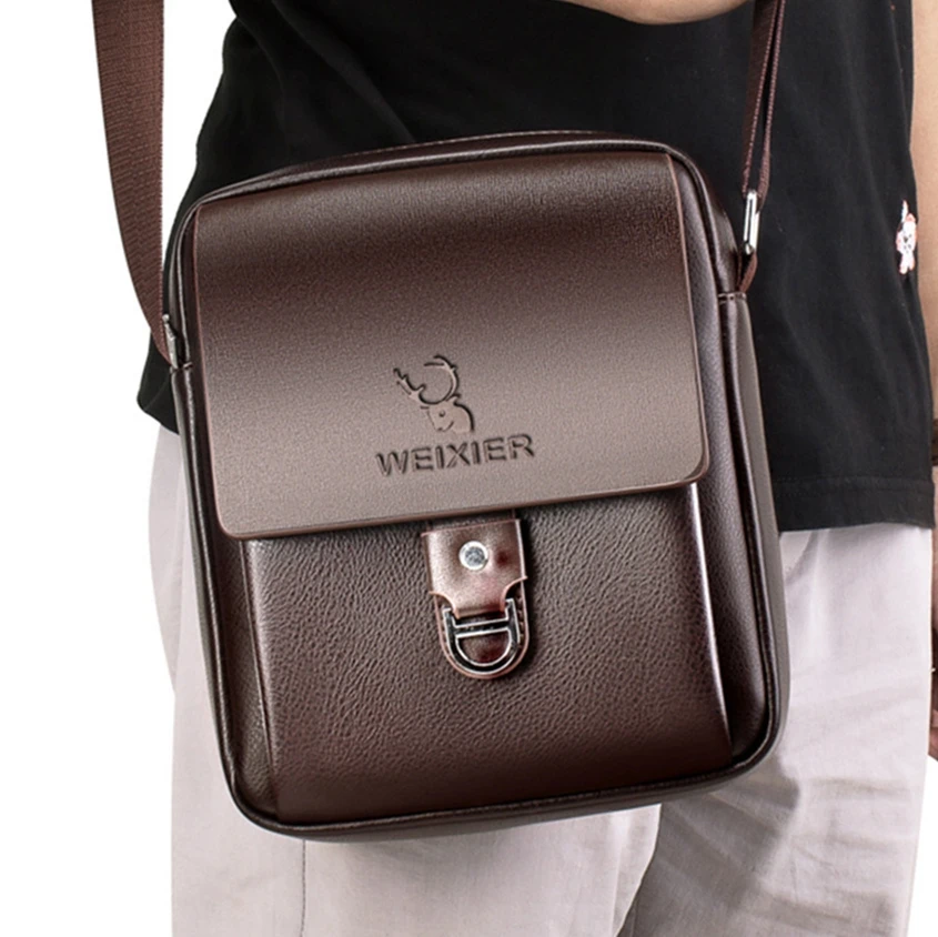 

W1101 New Shoulder Bag PU Business Casual Outdoor Travel Vertical Backpack Men Shoulder Bag