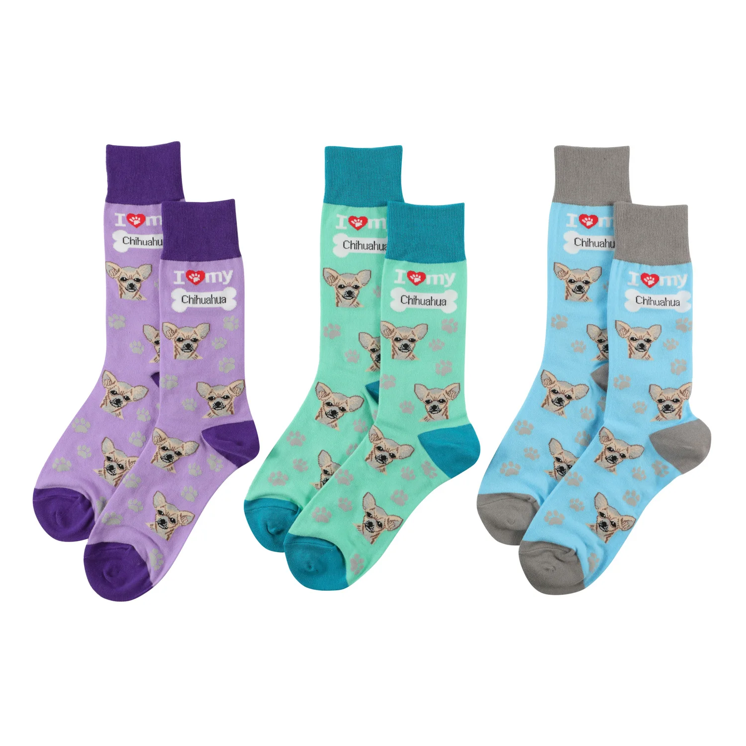 

Chihuahua socks cotton socks  knee high socks novelty socks, Black & red & blue