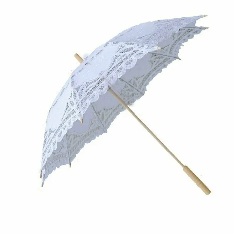 

Fashion parasol lace wedding umbrella for decoration, White