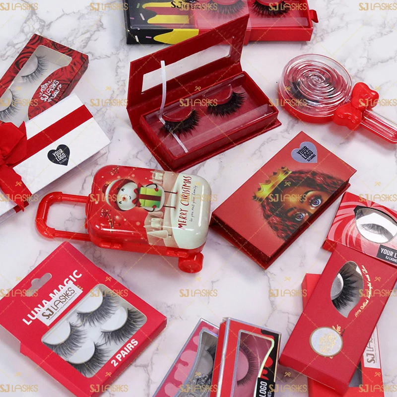 

Custom Private label Christmas Eyelash packaging Top Quality Handmade 100% Real 3D Mink Lashes Eye Cosmetic Wholesale Vendor, Natural black mink eyelash