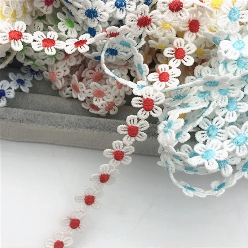 

small daisy Scalloped Edge fabric Lace Trims Applique ribbon DIY craft sewing wedding 1.3cm