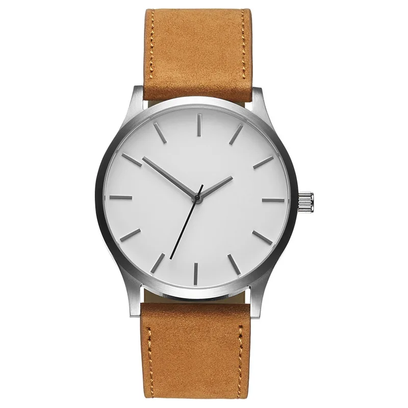 

Cheap Big Dial Simple Casual PU Leather Wristwatch Customized Logo Mens Quartz Watch Reloj, Picture
