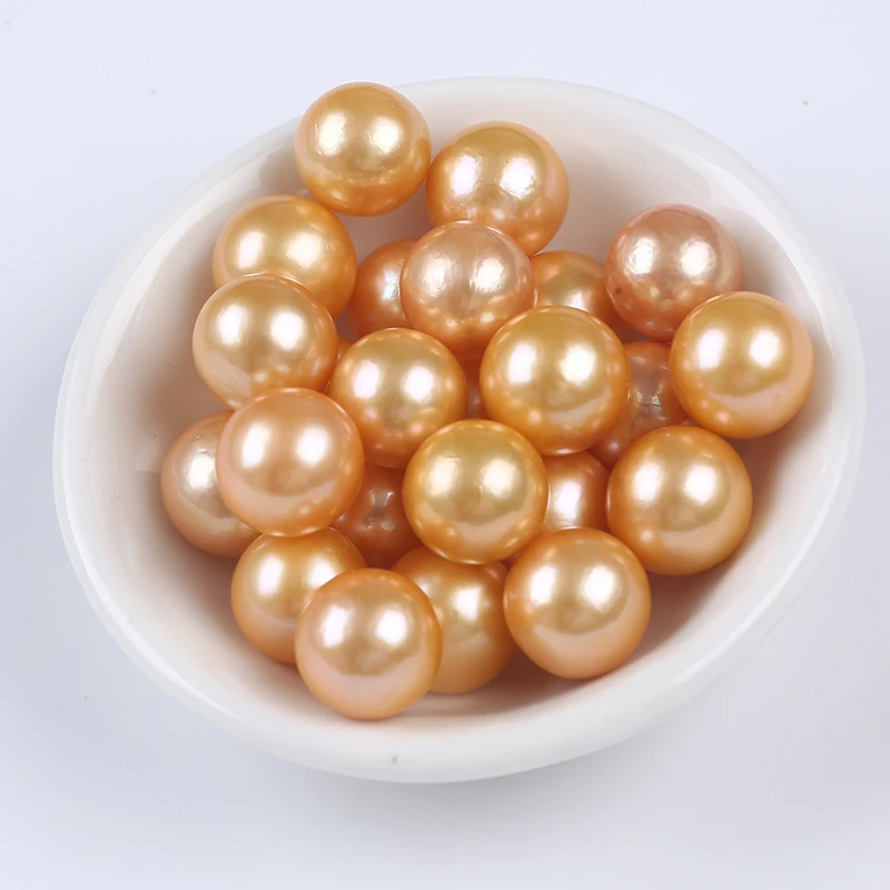 

Gold  round edison pearl loose bead