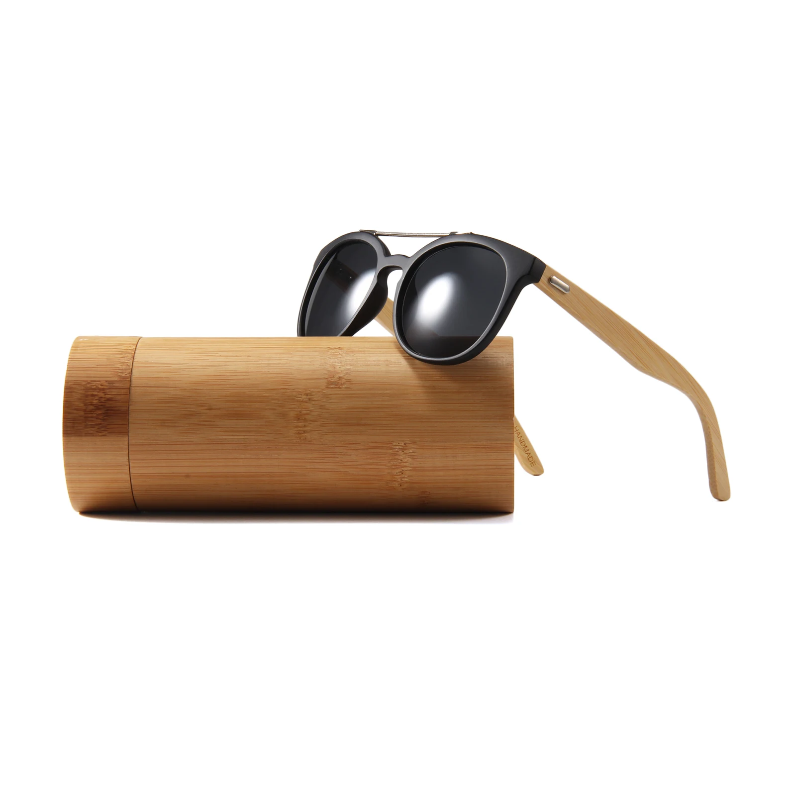 

2020 Bulk buy plastic frame wholesale blue mirrored bamboo wood sunglasses round, Custom colors