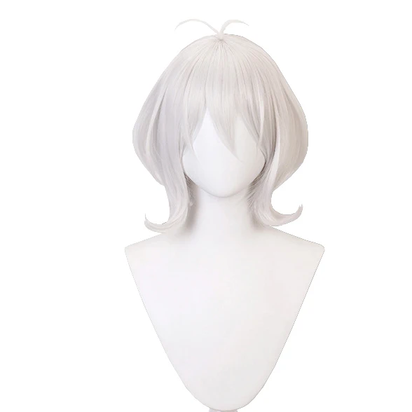 

White Wavy Short Bob Synthetic Hair Anime Comic Exhibition Cosplay Hair COS Ombre Wigs Sweet Female, Pic showed