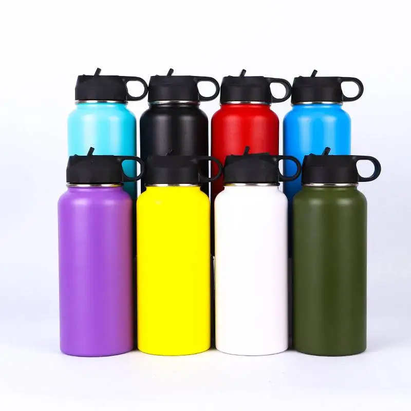 

Amazon hot sell 32oz 40oz 64oz wide mouth stainless steel insulated vacuum thermos water bottle, Customized color