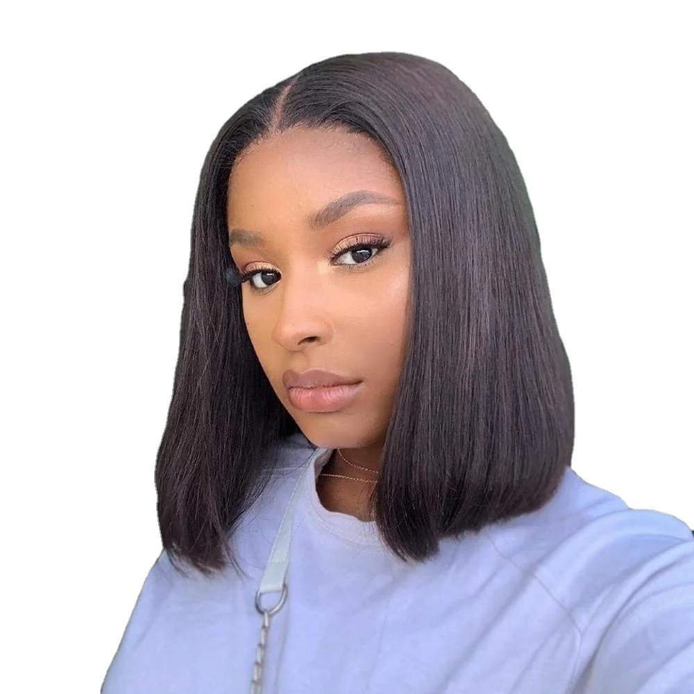 

wholesale cuticle aligned hair best popular human hair bob lace front wig