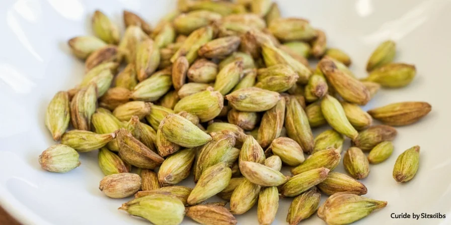 Cardamom pods in a glass jar