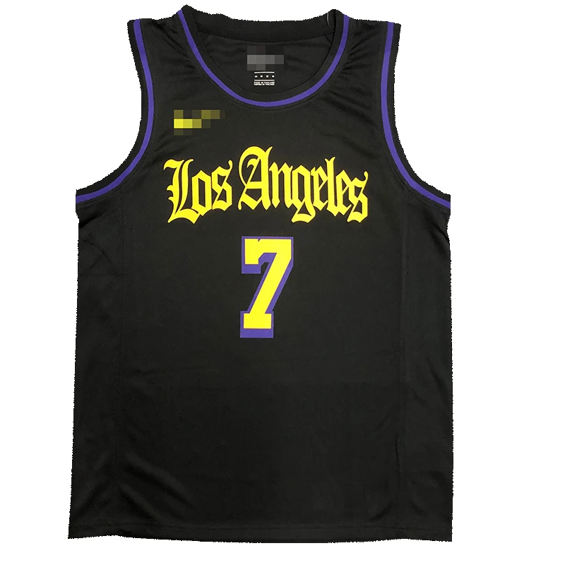 

Laker #7 Anthony Heat Press Basketball Jersey Best Quality New Arrive Basketball Uniform Mesh Quick Dry Basketball Wear