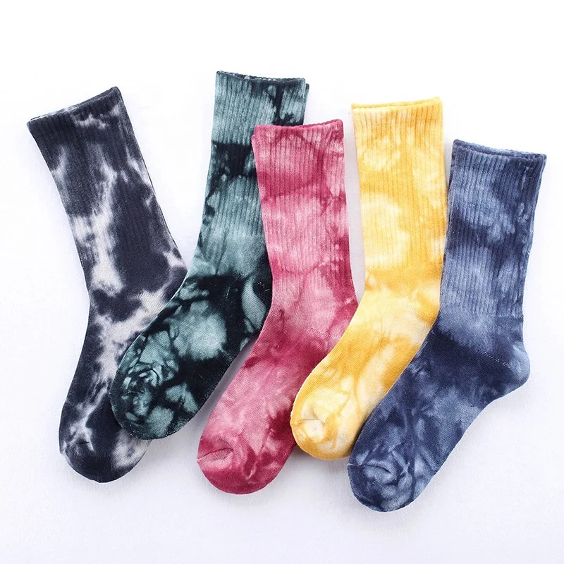 

New 100% cotton couples Europe street men tie-dye socks sports socks wholesale, Pantone color