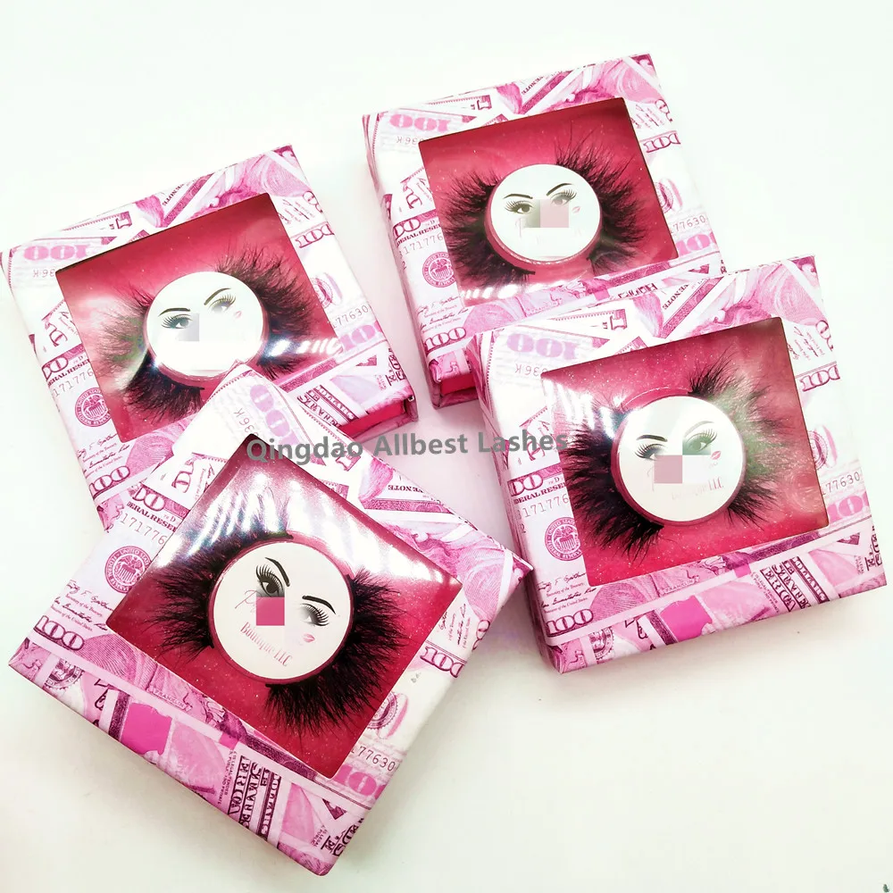 

pink square money custom eyelash packaging handmade 100% real mink lashes luxury 3d mink lashes wholesale