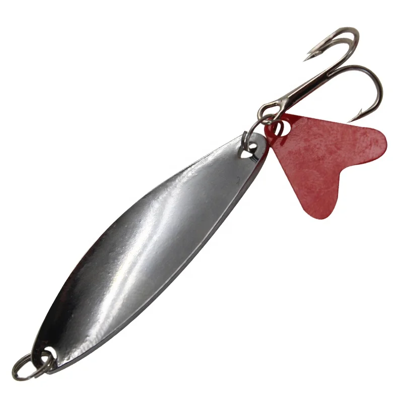 

Surface sequins 4.5cm 5.5g metal hard bait spoon lure fishing with red heart blood hook, Gold/silver