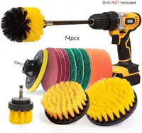 

14Piece Drill Brush Attachments Set, Scrub Pads & Sponge, Power Scrubber Brush