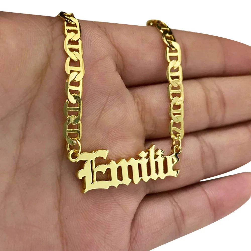 

Shangjie OEM Personalized custom name necklace necklace men stainless steel women 2021 necklaces, Gold/sliver/rose gold