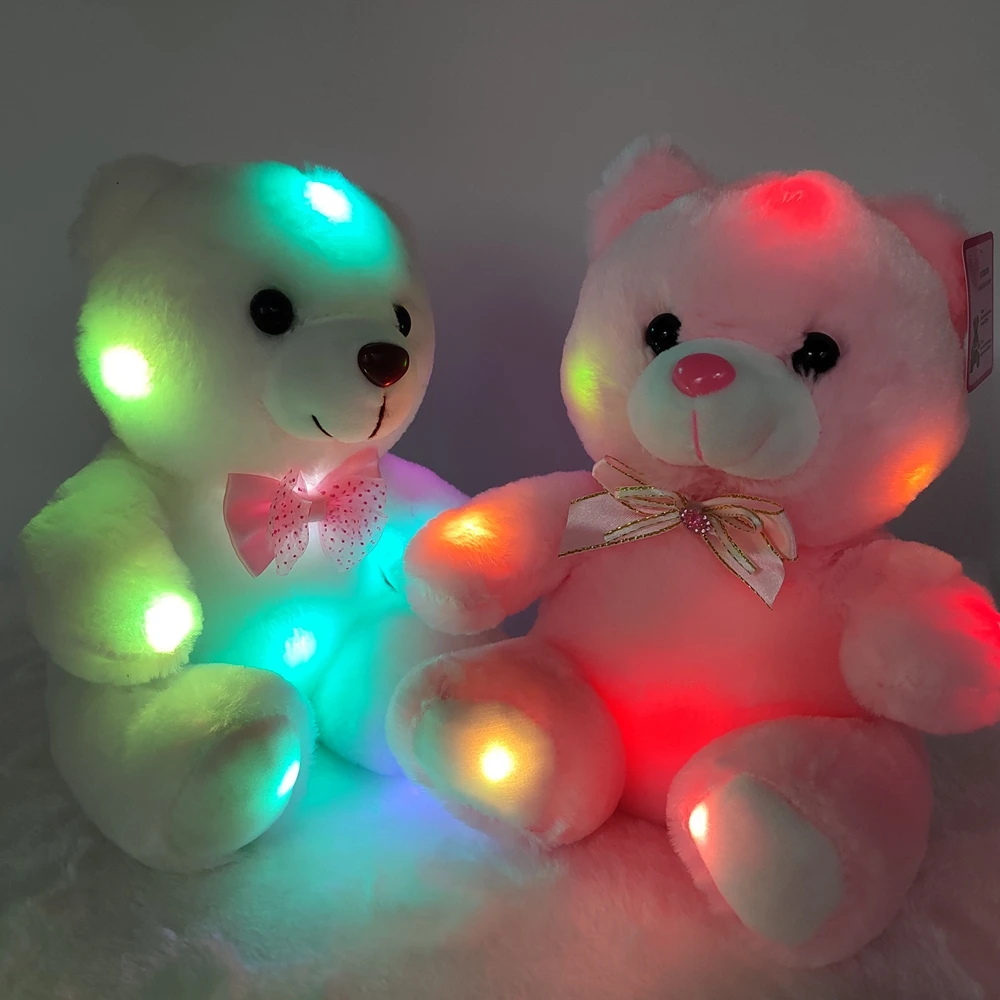 

2022 Factory Direct Supply 22cm Plush Valentines Bear Stuffed Toys Kids Light Up Led Glowing Teddy Bear