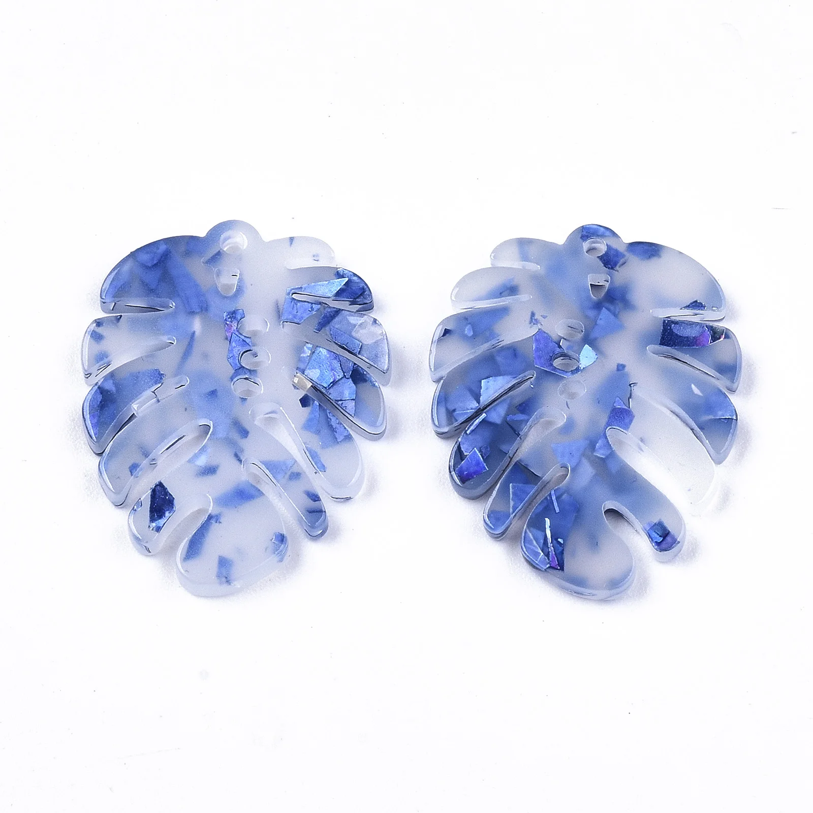 

Pandahall Transparent Leaf Royal Blue Acrylic Pendants